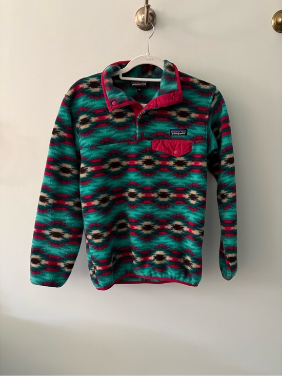 Patagonia Jackets & Blazers - Patagonia Synchilla Fleece Pullover - Teal, Pink, Cream